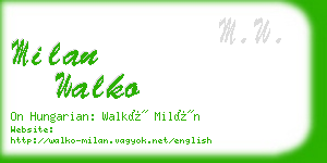 milan walko business card